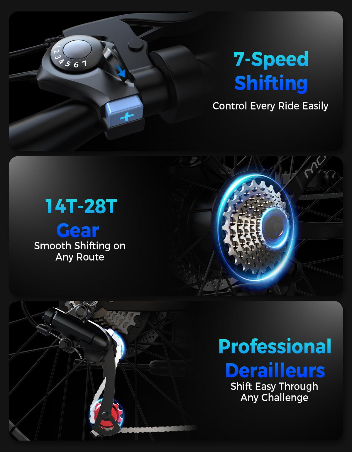 7-Speed 26" Tire Electric Bike M112