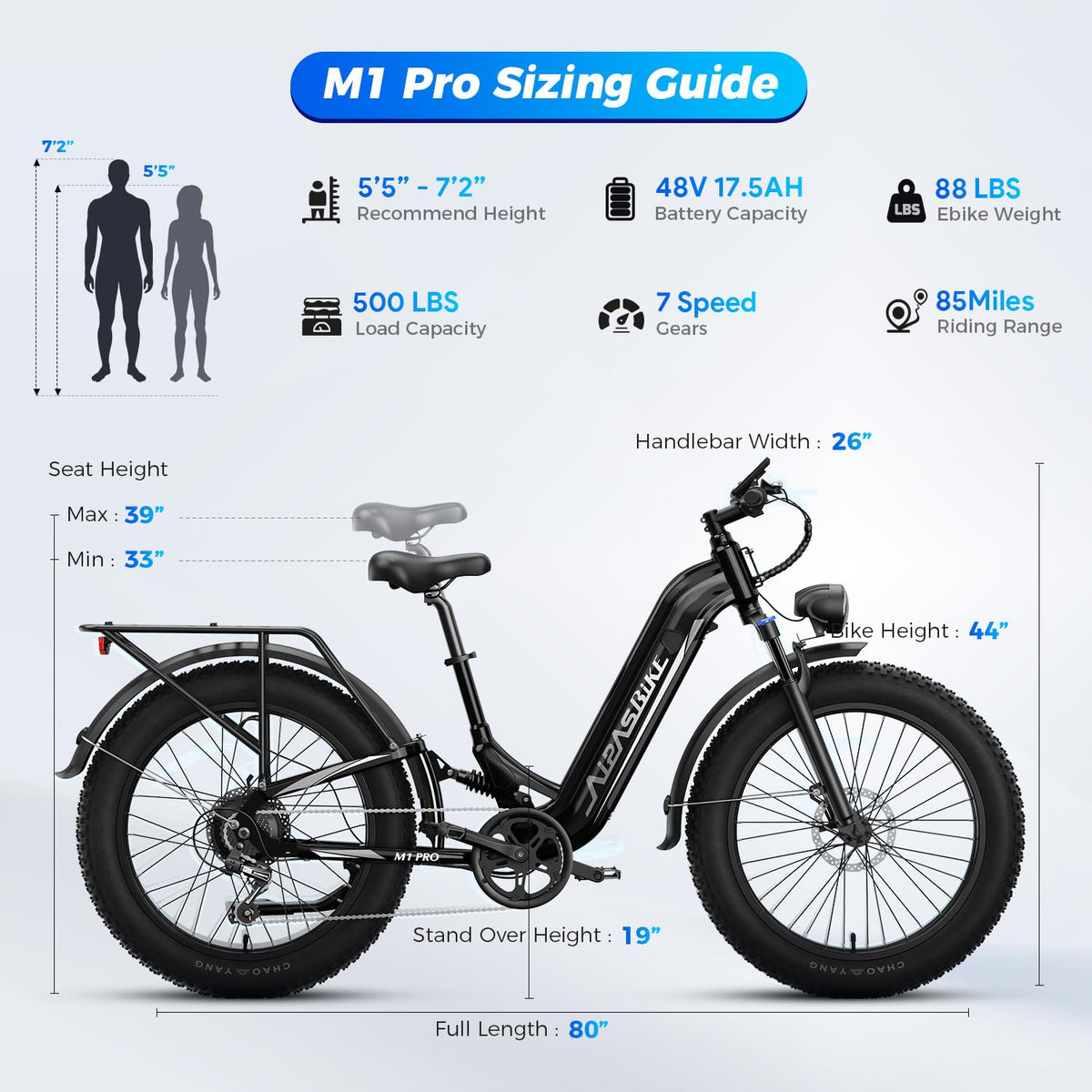 Electric Bike 26 x 4 Fat Tires M230