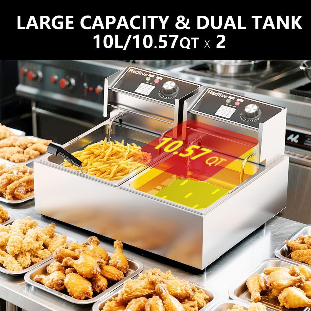 Commercial Deep Fryer with Double Baskets S4665