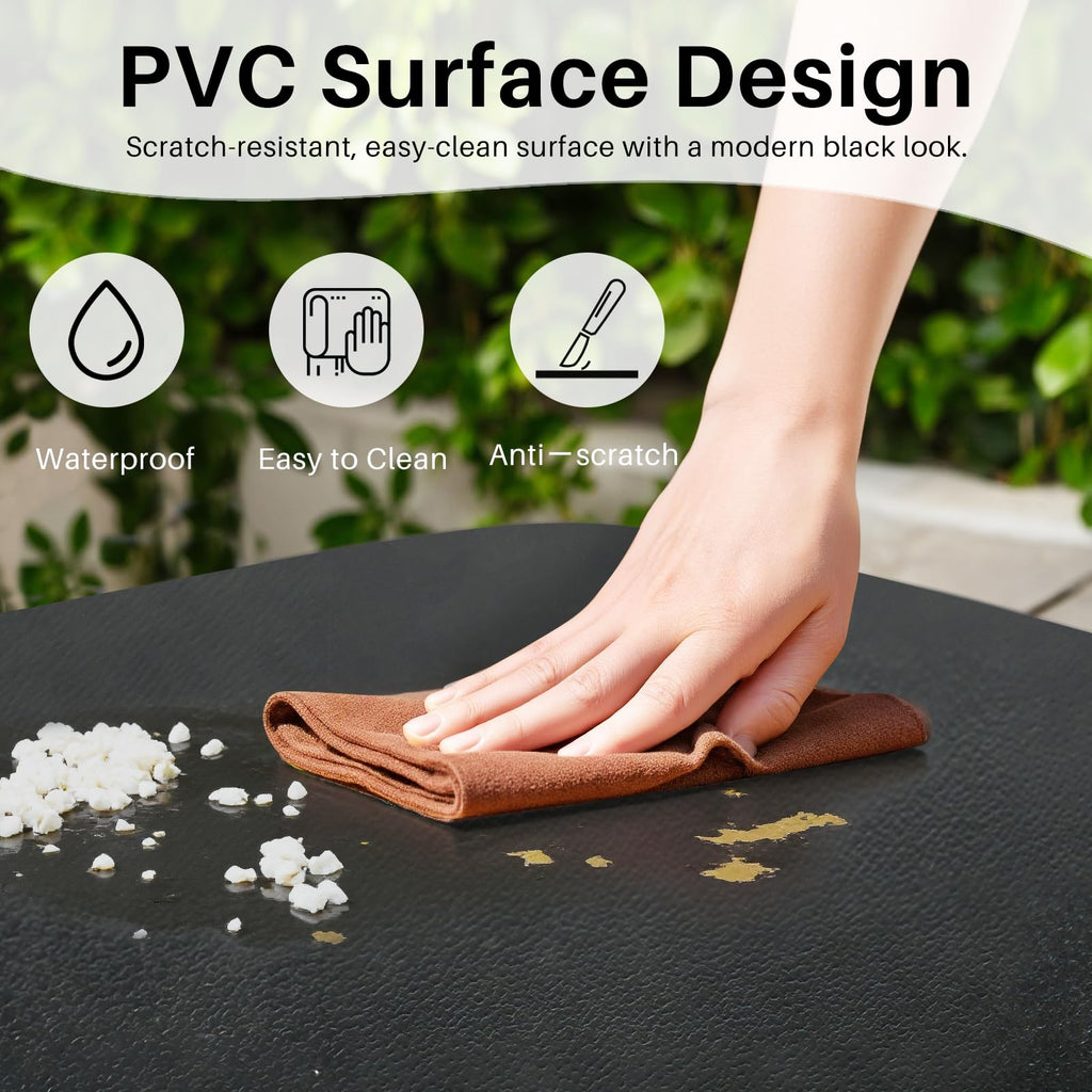 Square Folding Card Table 31.5 Inch PVC Top Metal Frame I704237