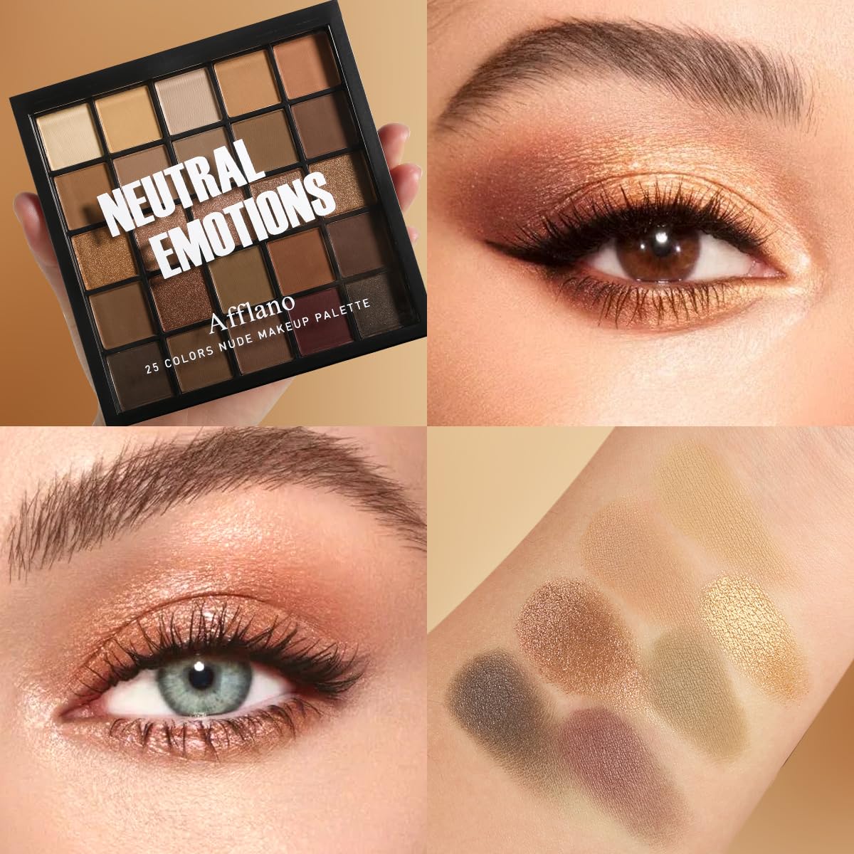 Nude Neutral Matte Shimmer 25 Shades Eyeshadow Palette E33534