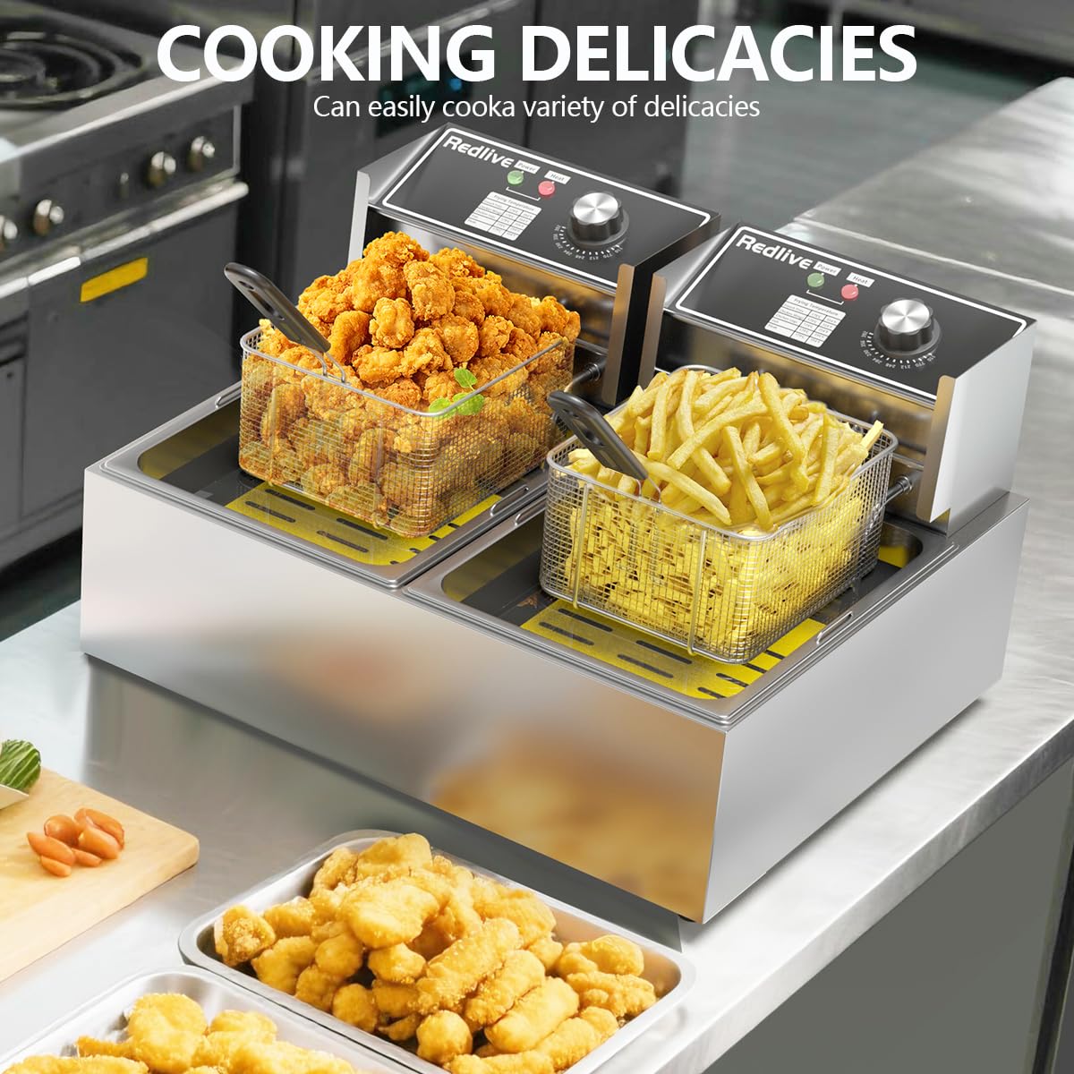 Commercial Deep Fryer with Double Baskets S4665