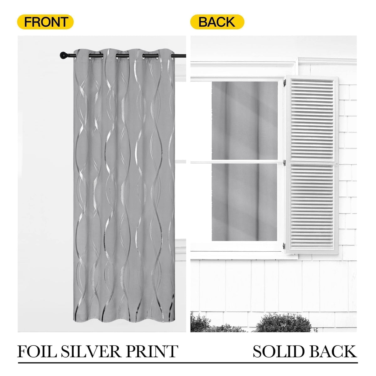 Silver Grey Pattern Curtains 52 x 84 Inch G7762