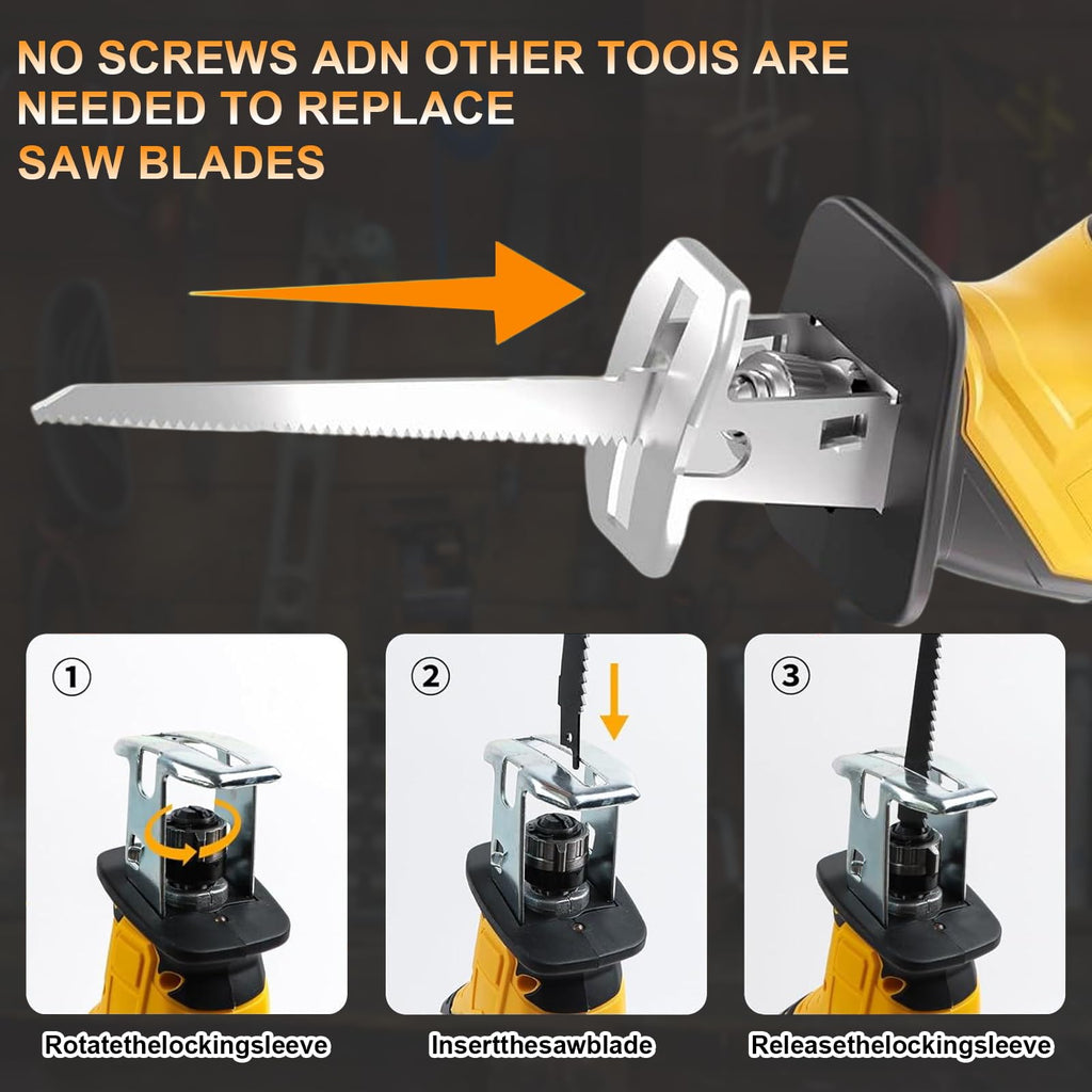Cordless Reciprocating Saw 0-3500 SPM Variable Speed with 4 Blades X73878