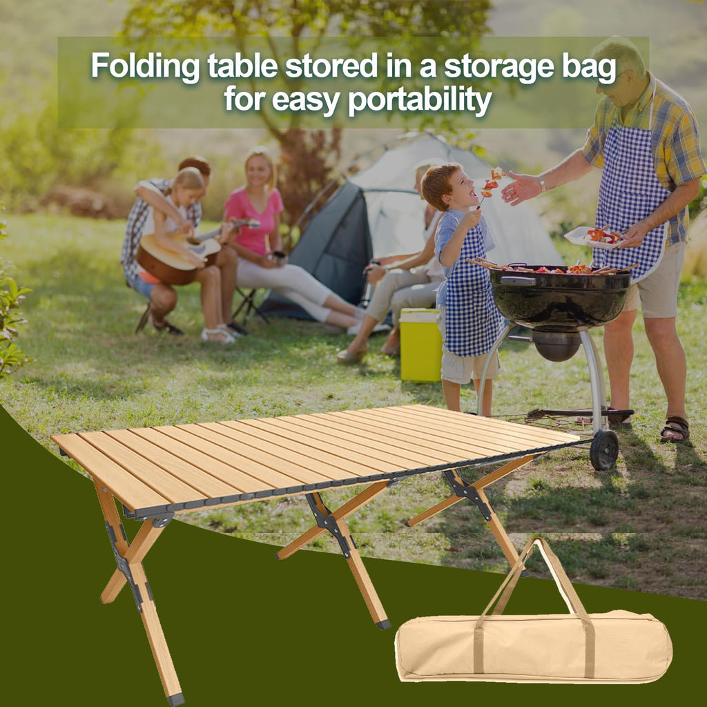 Folding Aluminum Camping Table with Carry Bag X89236