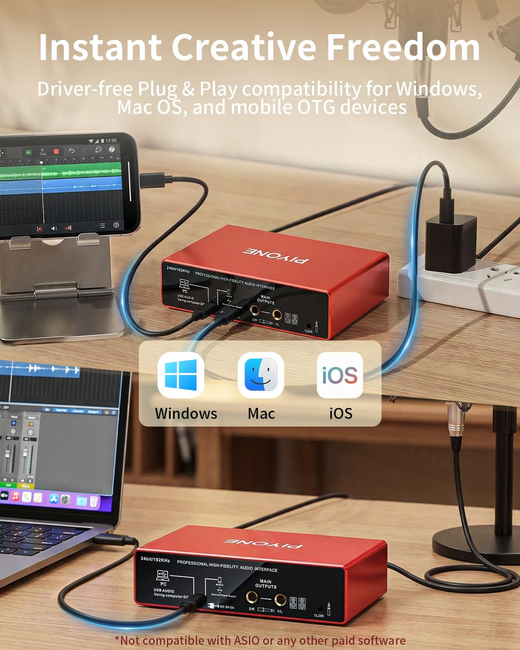 2X2 24-bit/192kHz Audio Interface with XLR/TRS Combo Input R766661