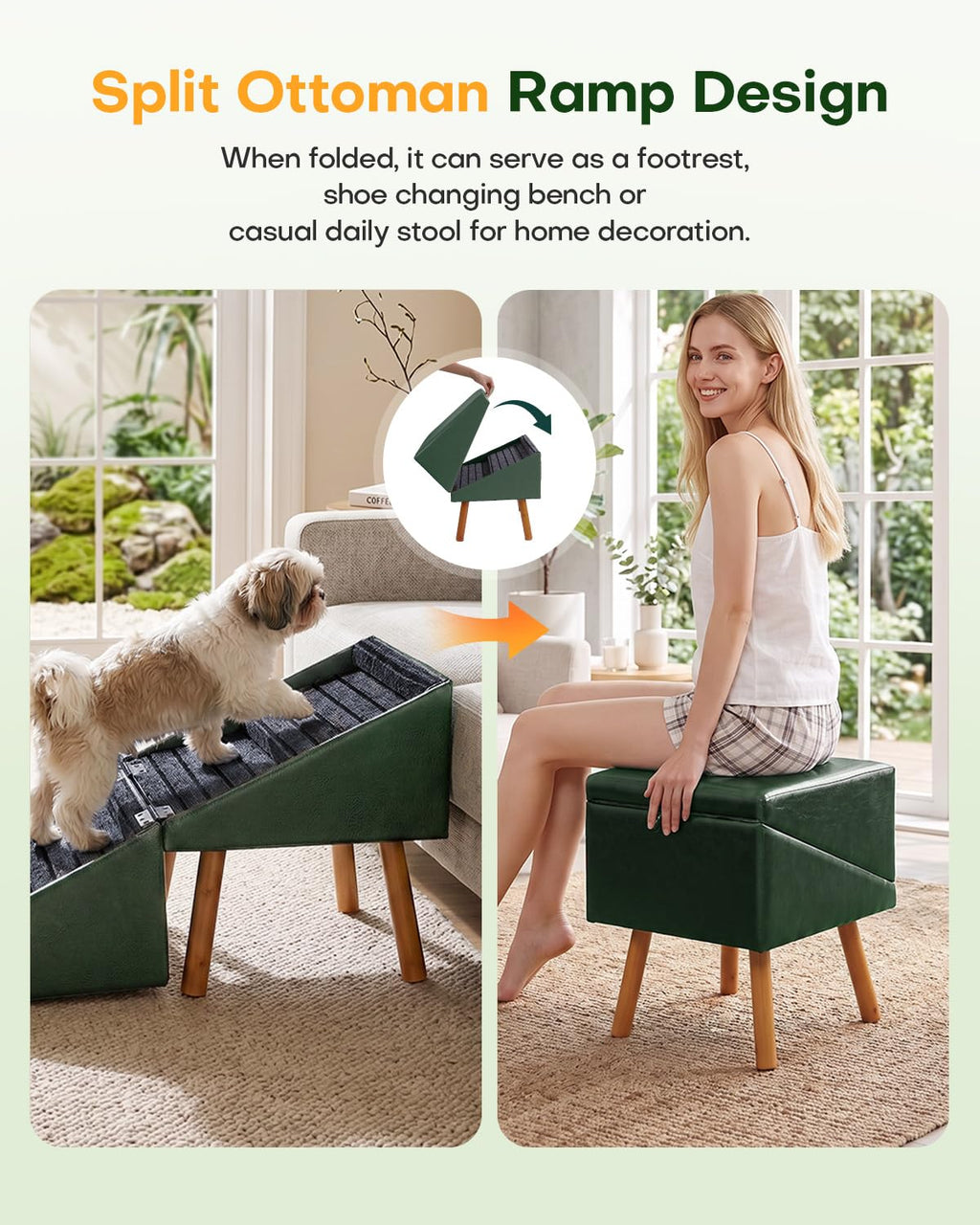 Foldable Dog Stairs and Ottoman B6761