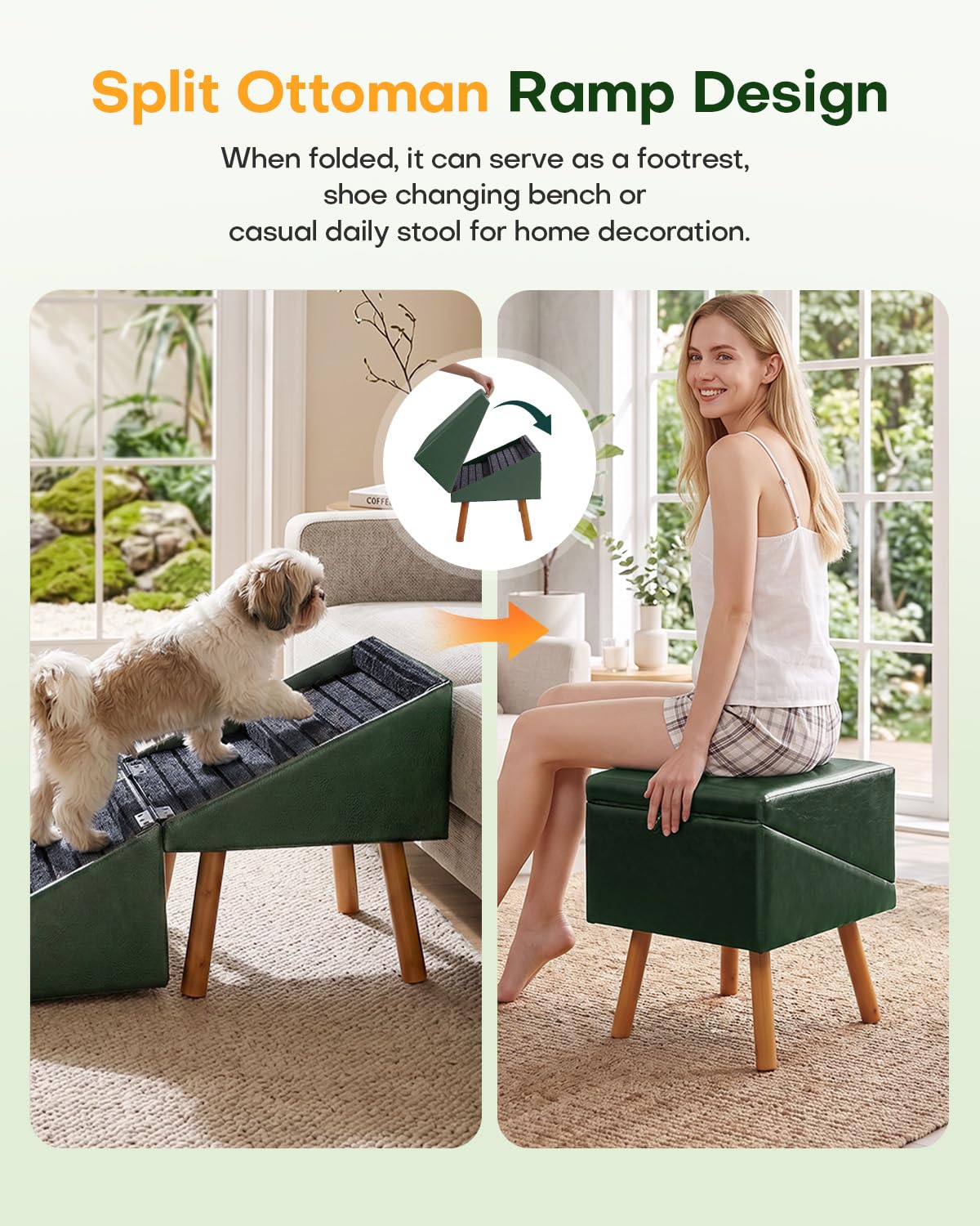 Foldable Dog Stairs and Ottoman B6761