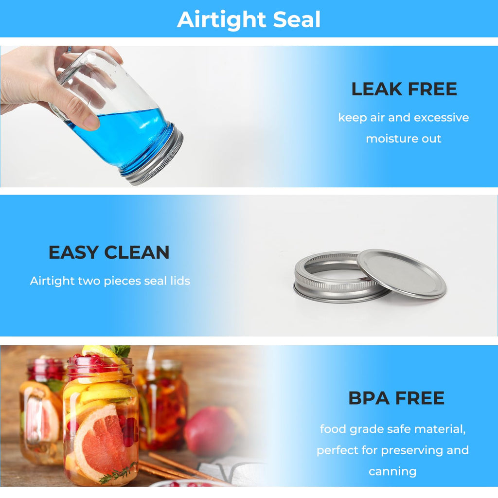 12 oz 20 Pack Glass Mason Jars with Airtight Lids H316