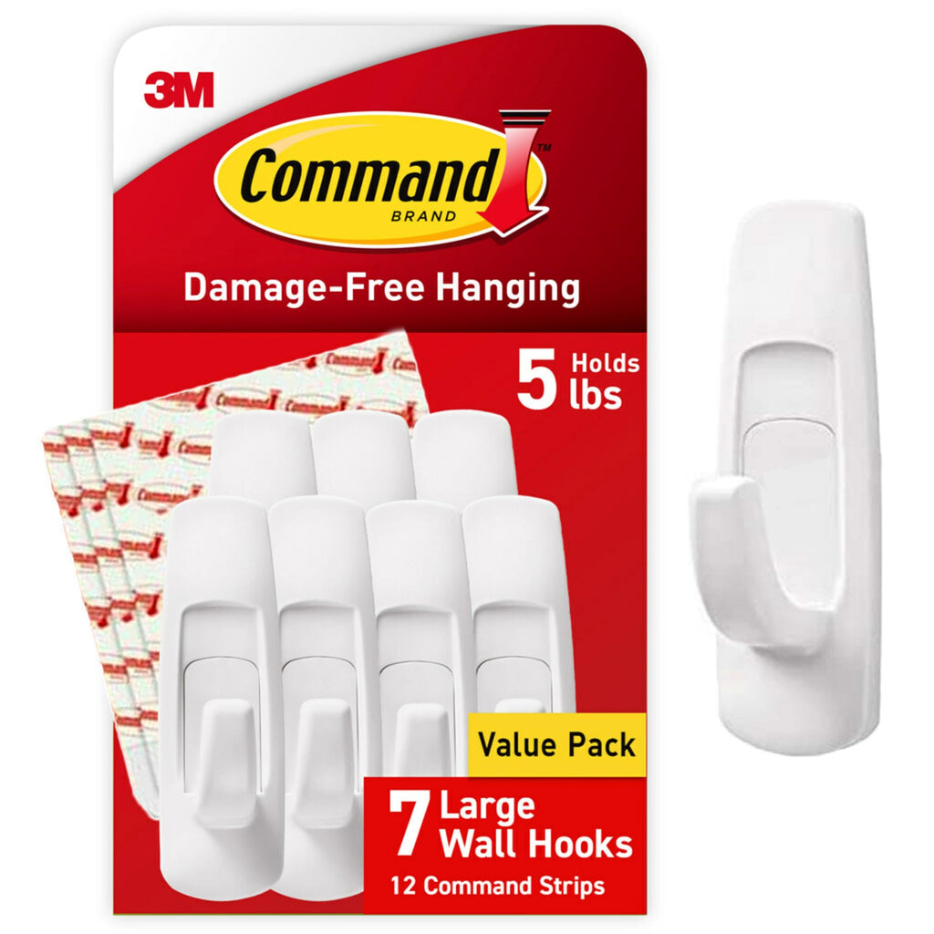 Large Utility Hooks, 7 Hooks, 12 Strips C4483