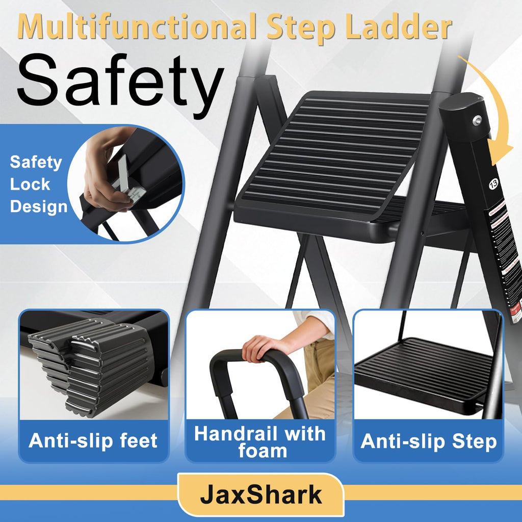 Folding Step Stool with Handrail D490
