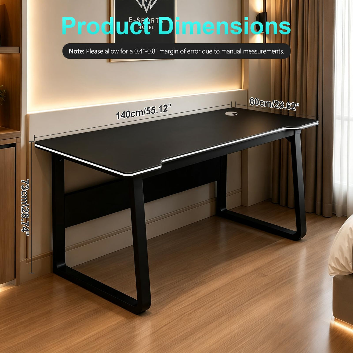 Gaming Desk Computer Writing Table PC Wood Y999192