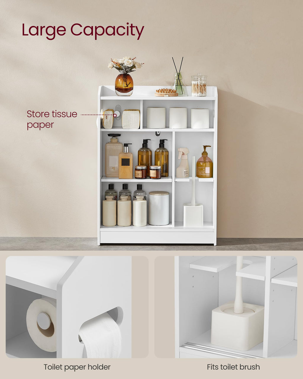 Slim Bathroom Storage Cabinet with Sliding Doors Z440