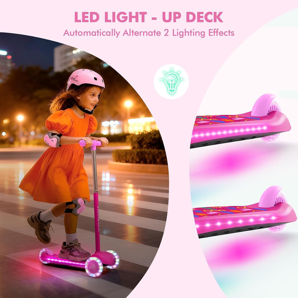 Kids 3-Wheel Scooter with Light-Up Deck and Wheels F617232