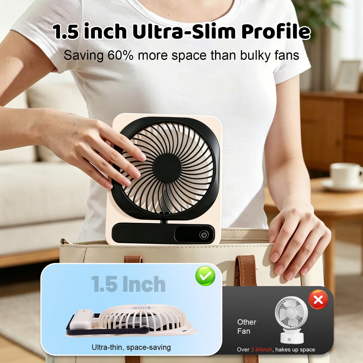 Portable Battery Operated USB Rechargeable Mini Personal Fan H78069