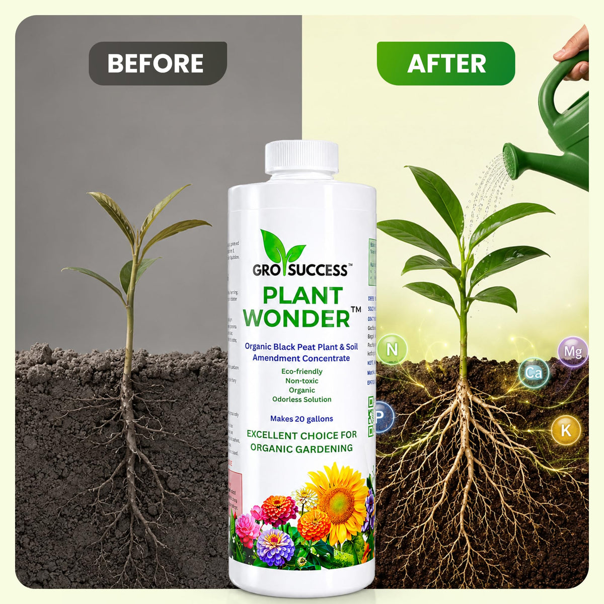 Organic Liquid Fertilizer Concentrate with Humic & Fulvic Acid 16 oz G830