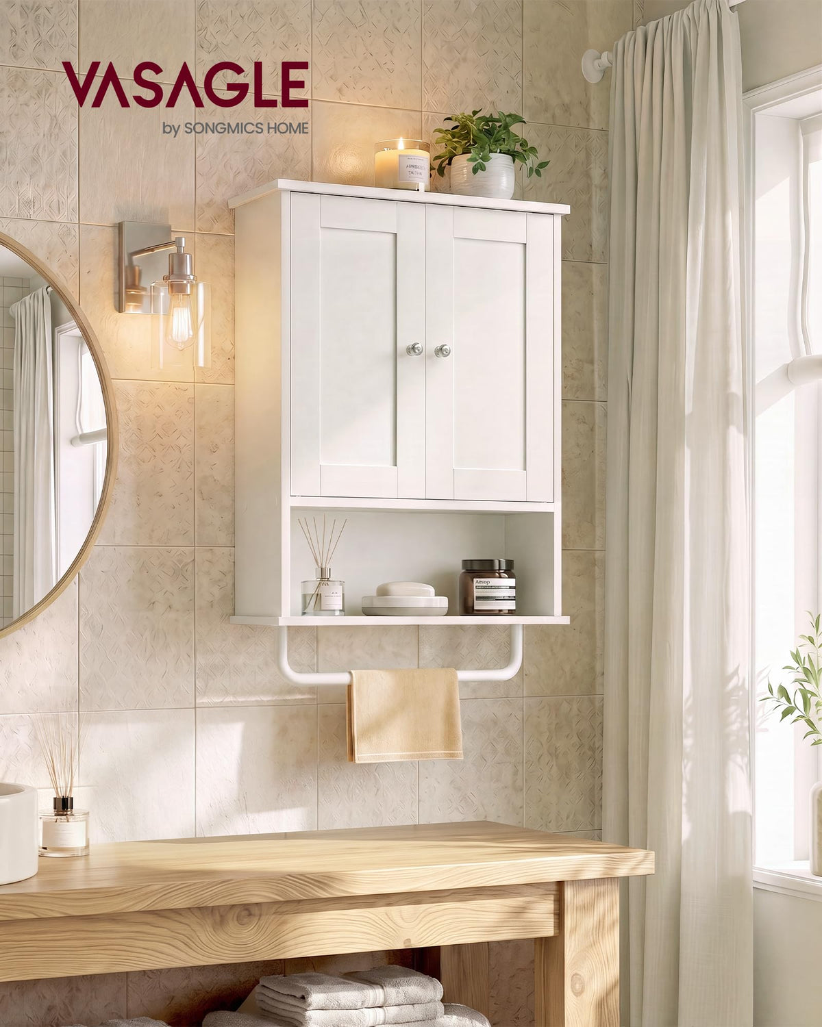 Wall Mounted Cabinet with 2 Doors and Adjustable Shelves A22983