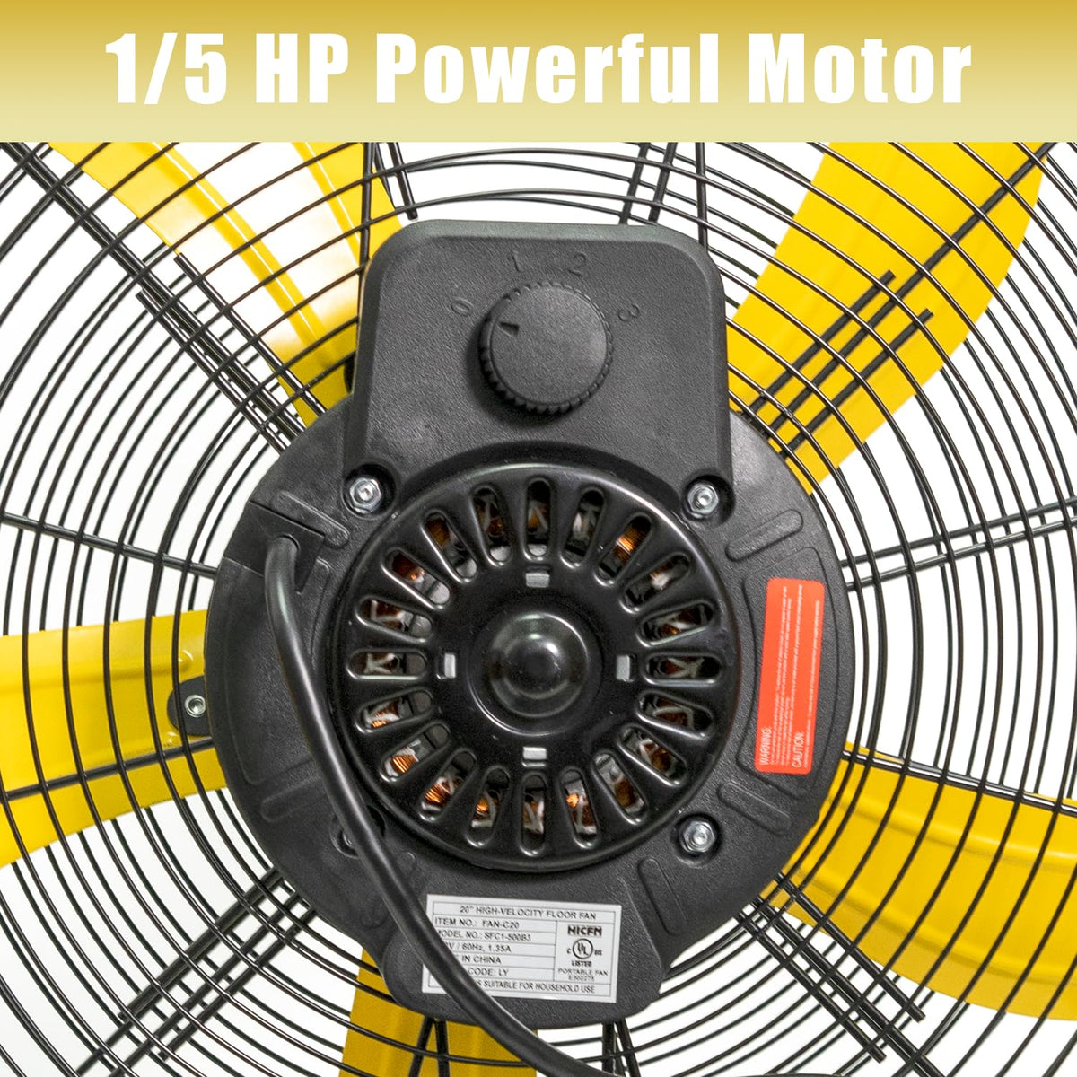 2 Pcs 20-inch 5300 CFM High Velocity Metal Floor Fan C6507