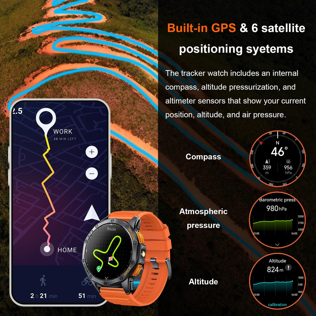 Military Smart Watch with GPS H491