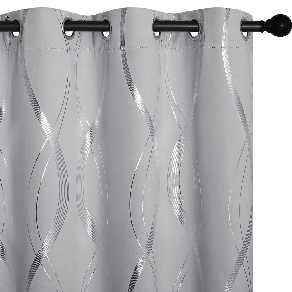 Silver Grey Pattern Curtains 52 x 84 Inch G7762