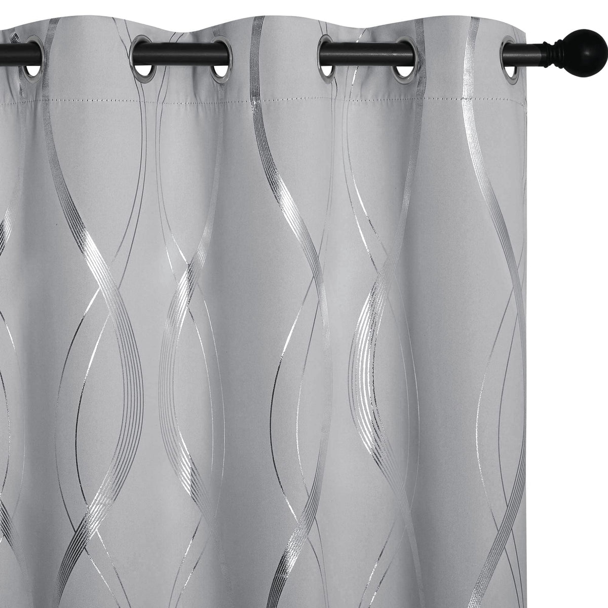 Silver Grey Pattern Curtains 52 x 84 Inch G7762