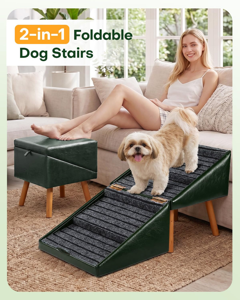 Foldable Dog Stairs and Ottoman B6761