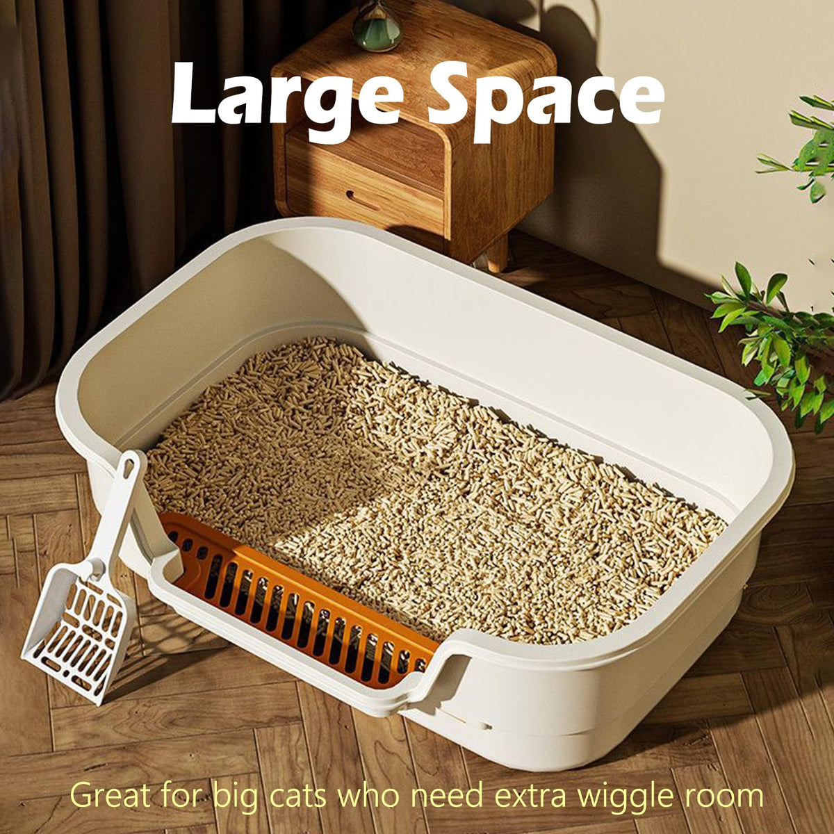 Large High Sides Low Entry Cat Litter Box X1720