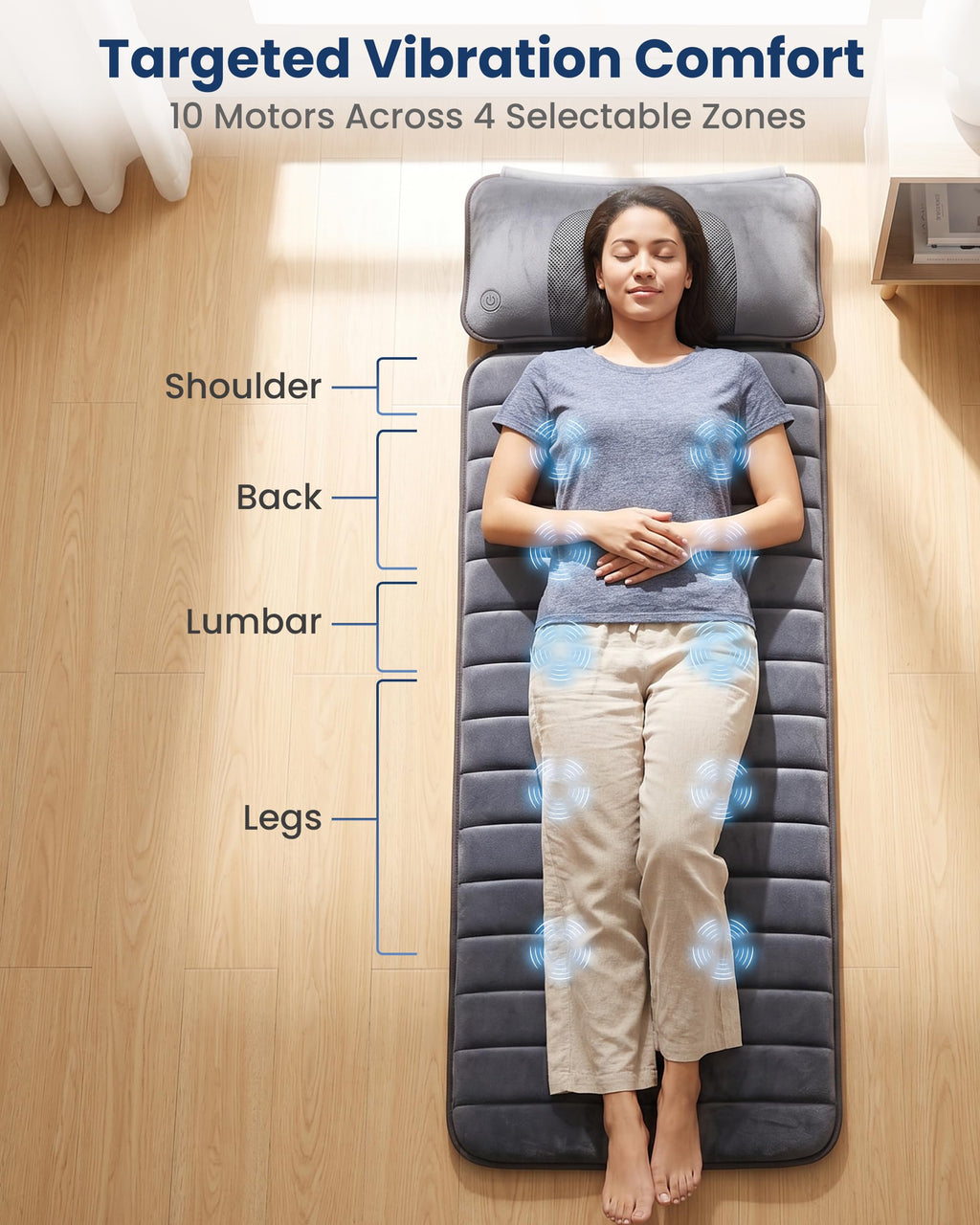 Full Body Massage Mat with Detachable Shiatsu Neck Pillow M2350