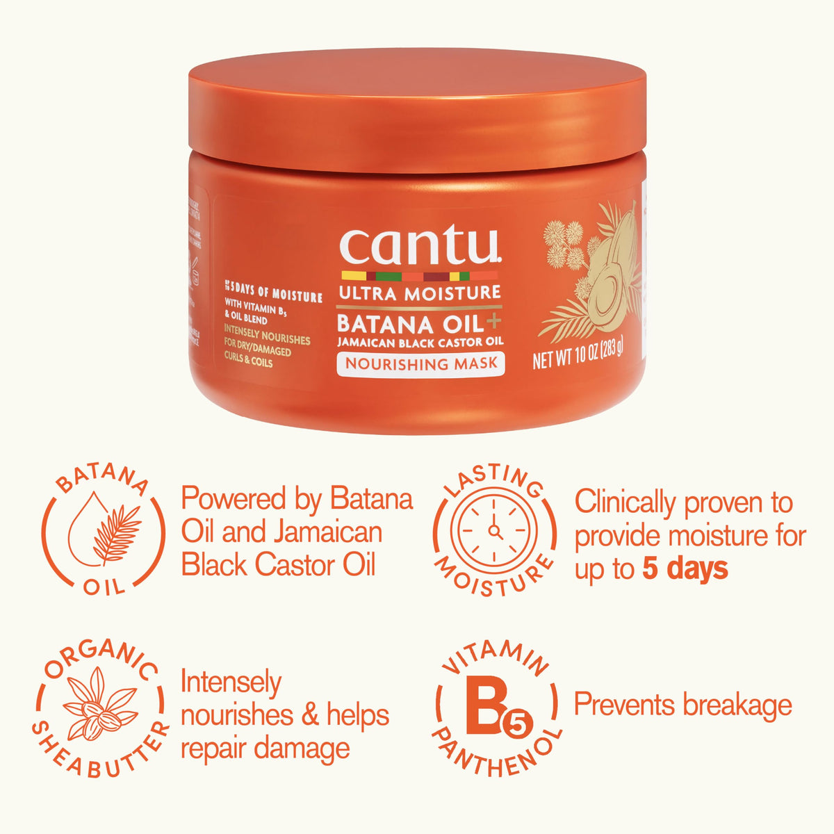 Moisture Nourishing Mask with Batana Oil + Jamaican Black Castor Oil, 10 Ounce (Pack of 12) S3844