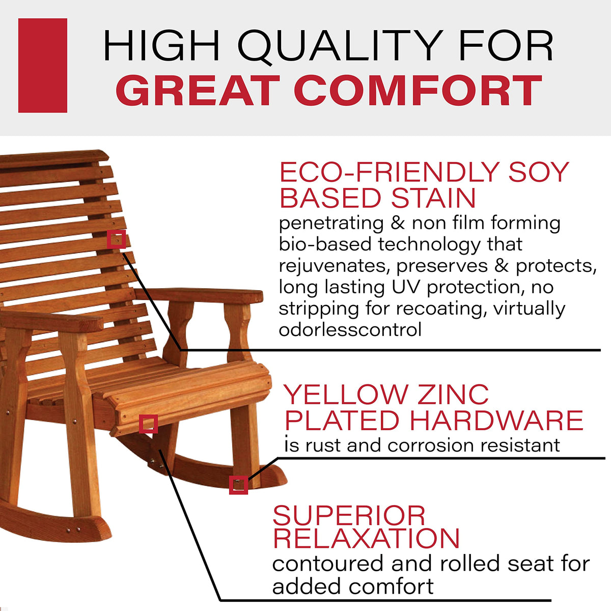 Cedar Stain Pressure Treated Rocking Chair S682