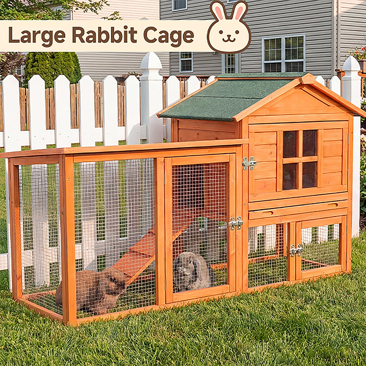 Large Outdoor Indoor Wooden Rabbit Hutch Y279