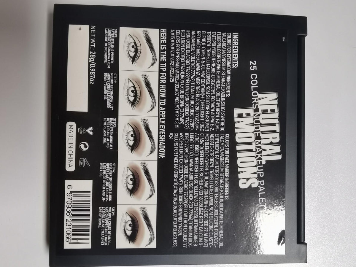 Nude Neutral Matte Shimmer 25 Shades Eyeshadow Palette E33534