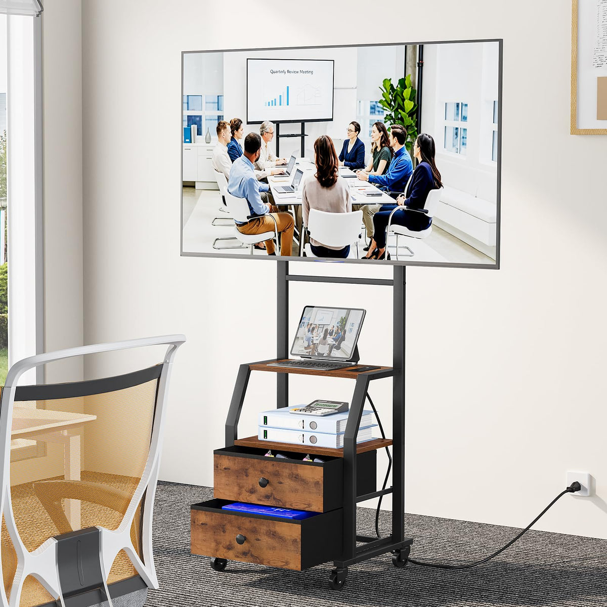 Rolling TV Stand for 32-55 Inch TVs S856