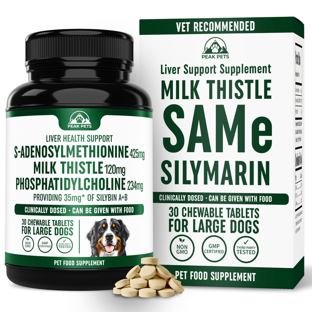 Liver Support Supplement for Large Dogs with Milk Thistle - 30 Chewable Tablets F129186