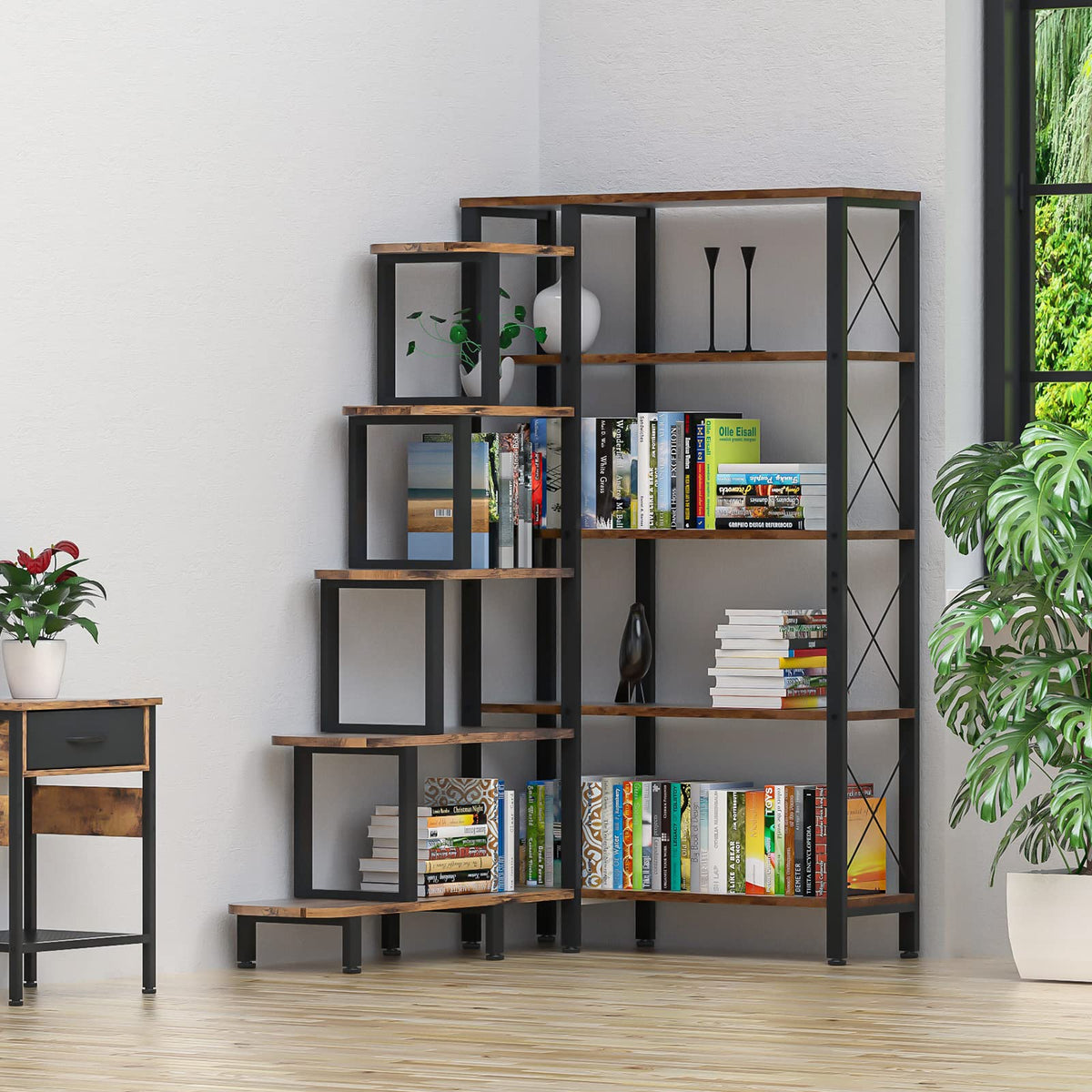 Large Reversible 5 Tier Corner Bookshelf F145983