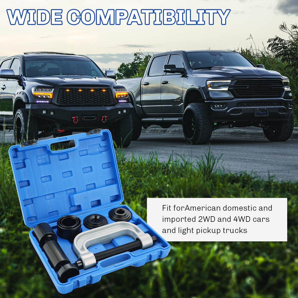 Heavy Duty Ball Joint Press and U Joint Removal Tool Kit & 1/2-Inch Drive Impact Socket Set F6020