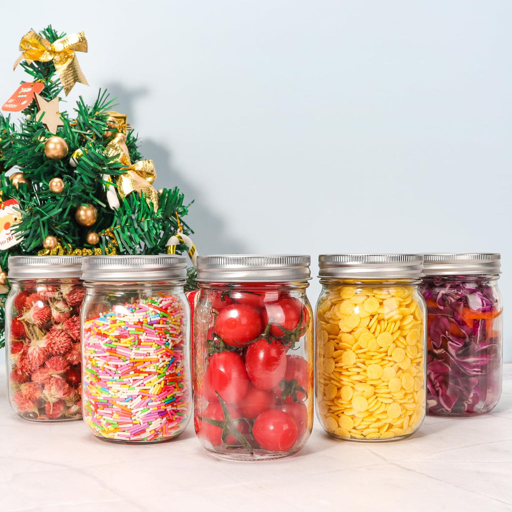 12 oz 20 Pack Glass Mason Jars with Airtight Lids H316
