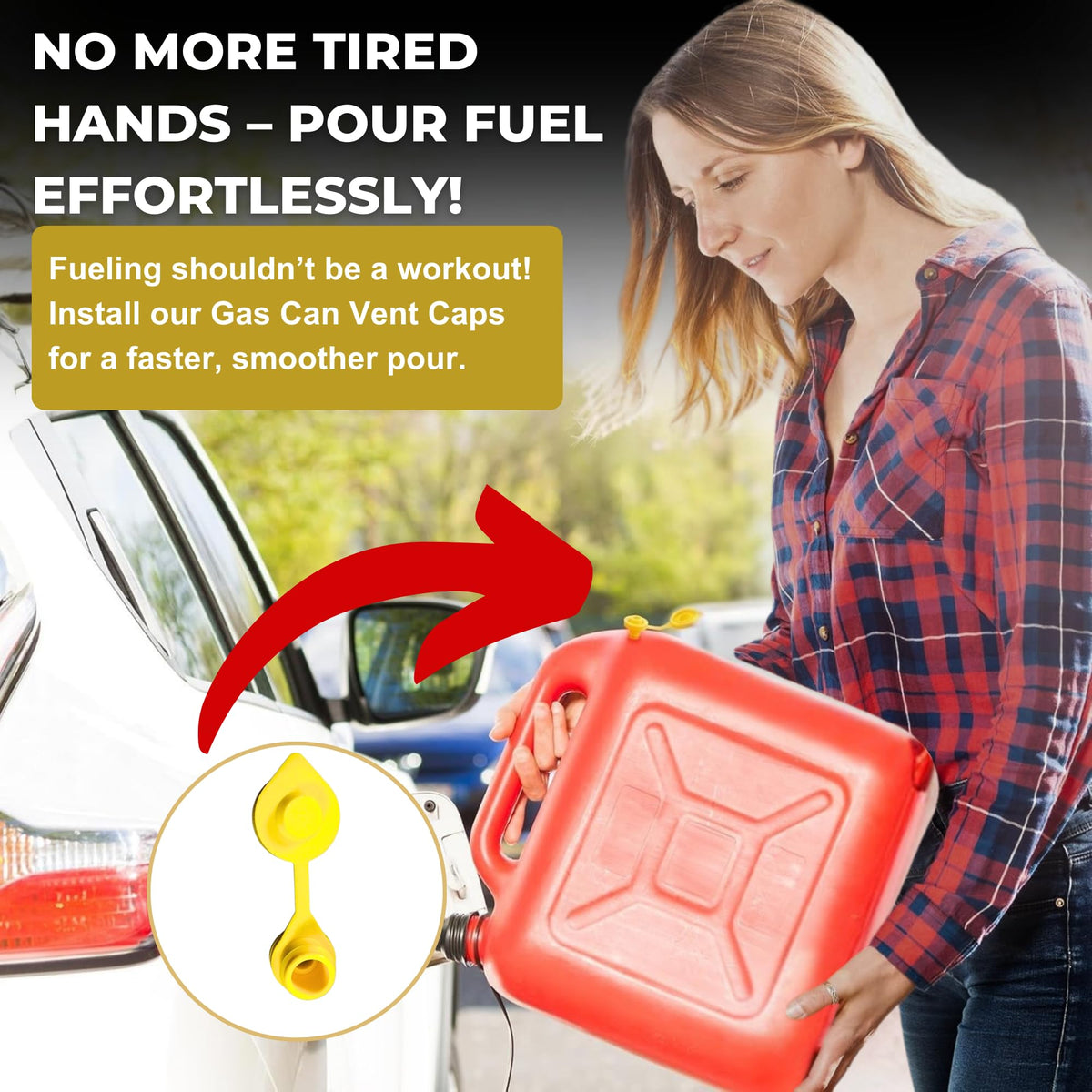 Yellow Plastic Gas Can Vent Caps B85568