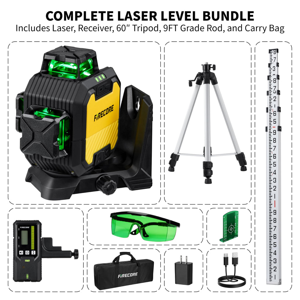 Self-Leveling Laser Level Kit with Receiver & Tripod T258033