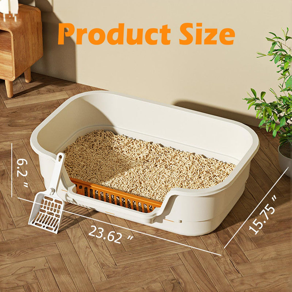 Large High Sides Low Entry Cat Litter Box X1720