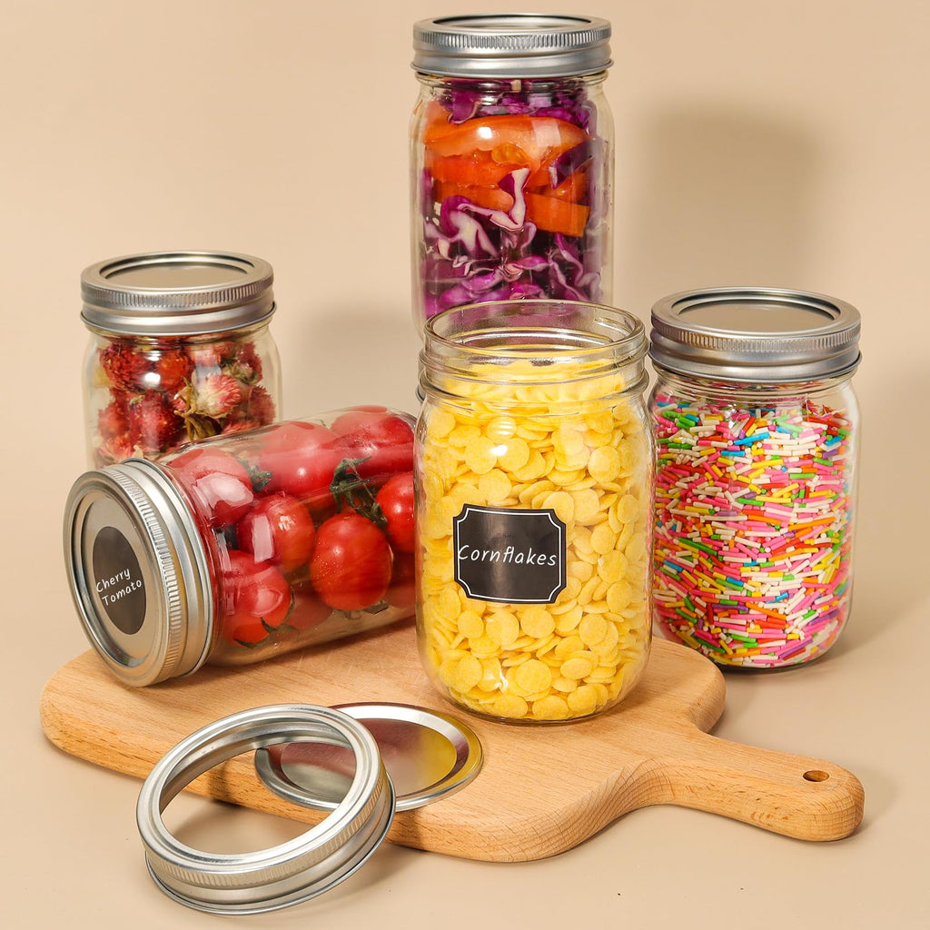 12 oz 20 Pack Glass Mason Jars with Airtight Lids H316