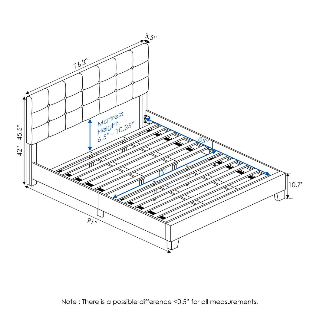 California King Upholstered Platform Bed Frame I474833