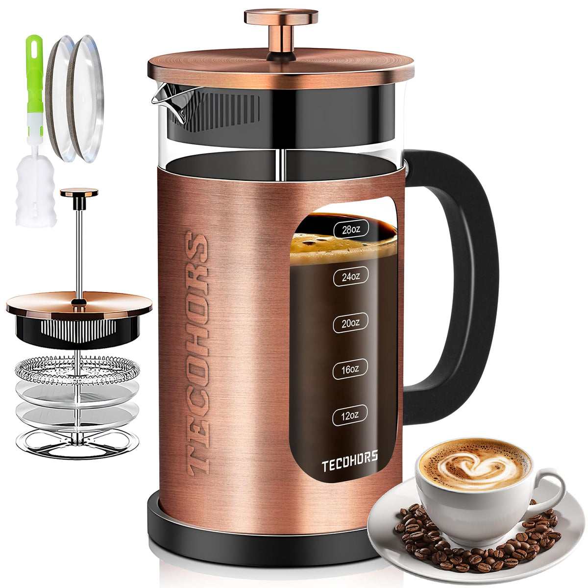 34oz Stainless Steel French Press Coffee Maker A950