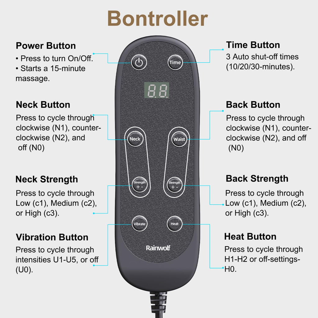 Shiatsu Neck and Back Massage Cushion with Heat J3115
