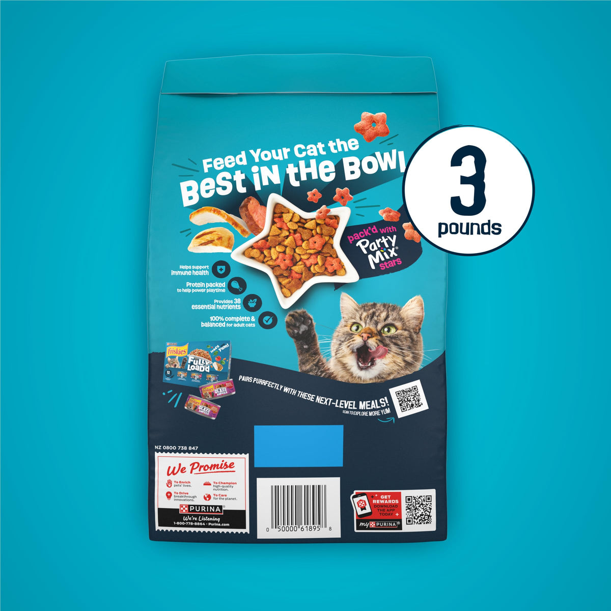 Crunchy Dry Cat Food 3 lb Bag P80714