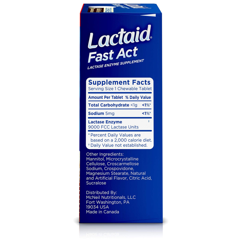 Lactose Intolerance Chewables with Lactase Enzymes, Vanilla Twist, 32 Pks of 1-ct K93224