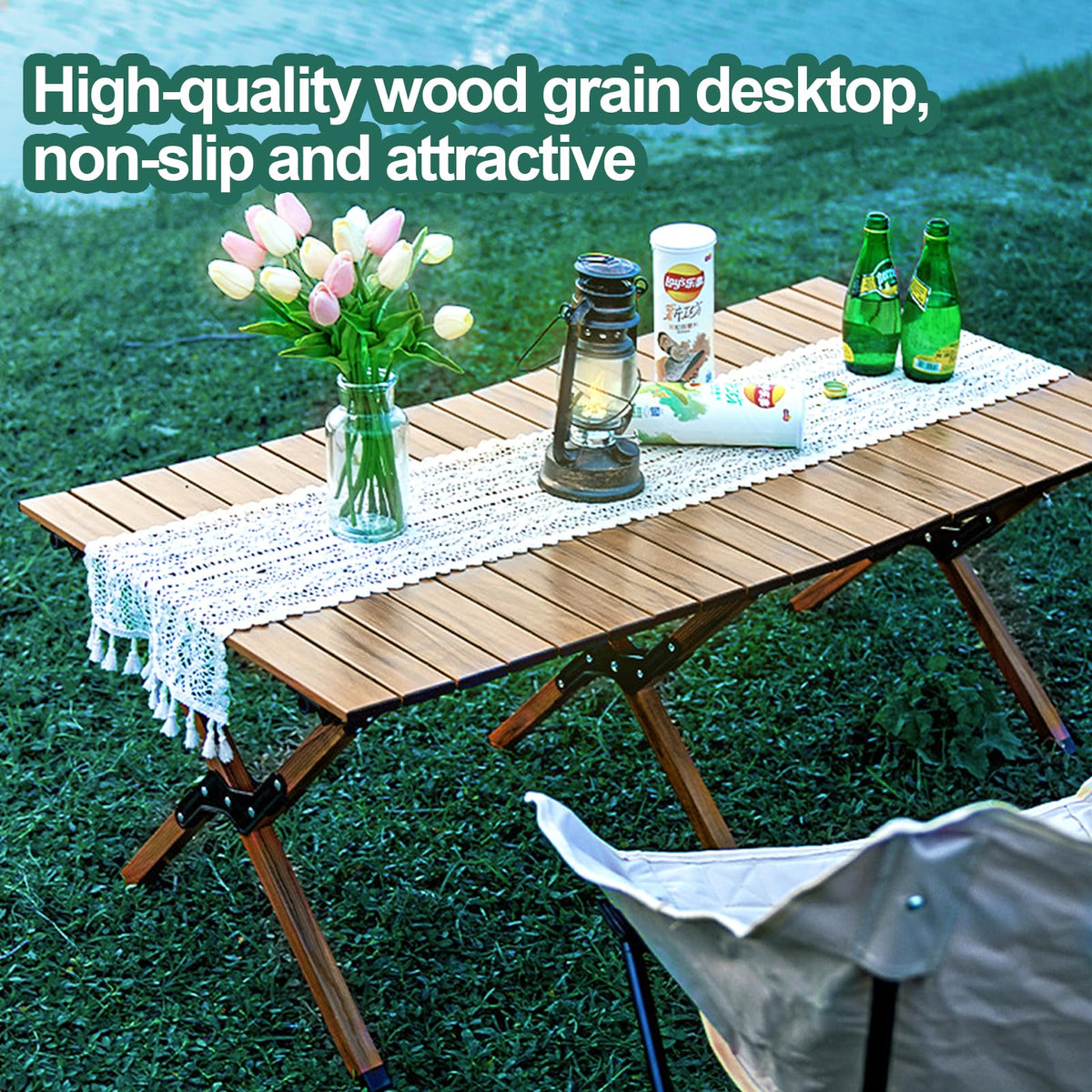 Folding Aluminum Camping Table with Carry Bag X89236