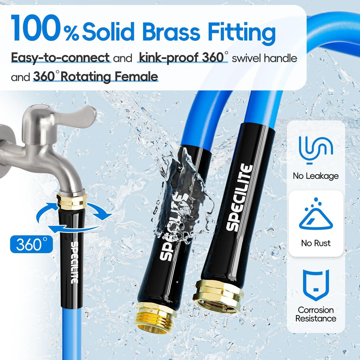 Hot/Cold Garden Water Hose 50 ft x 3/4" Blue F283