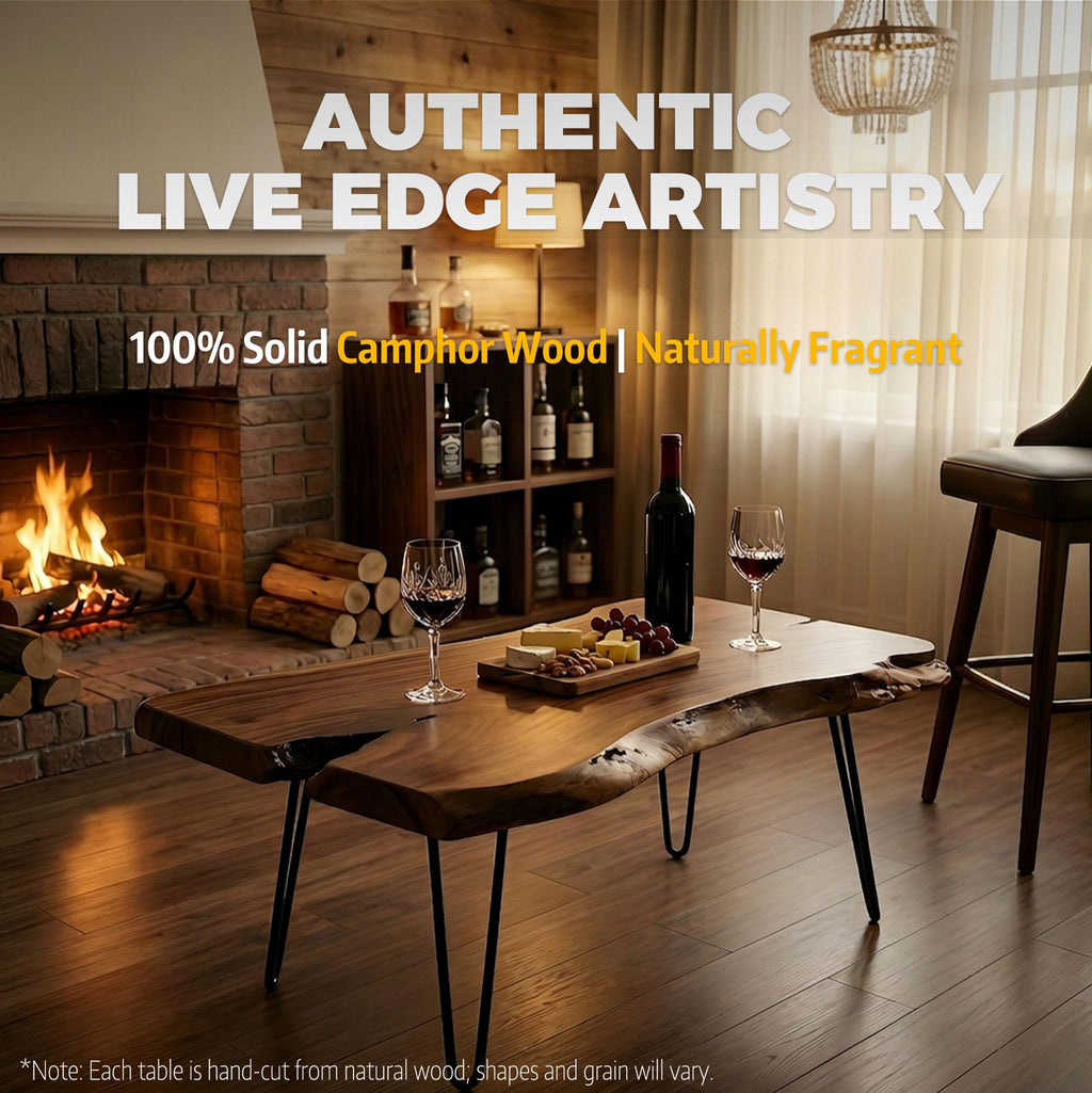 Live Edge Natural Wood Coffee Table V830302