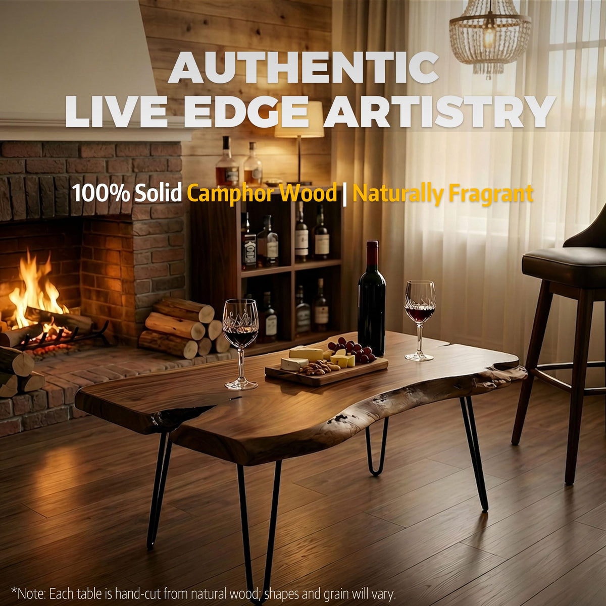Live Edge Natural Wood Coffee Table V830302